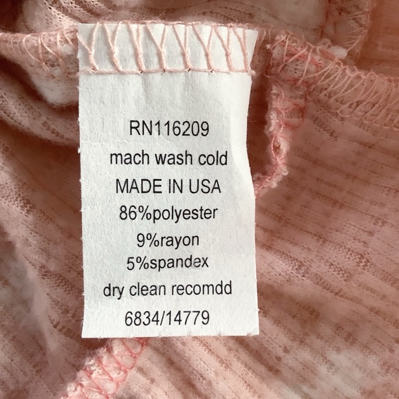 Velvet Torch Pink French Terry A-Line Long Sleeve Mini Dress Tiered Women Small - Picture 4 of 5